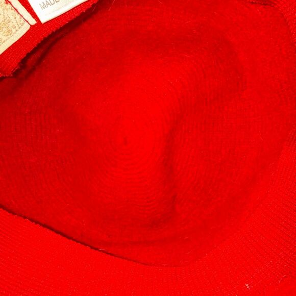Vintage 90’s Y2K Cappelli Red‎ Angora Wool Felt Bucket Hat w/ Rhinestone Studs main image 9
